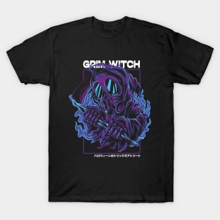 Grim Witch Ready For Halloween T-Shirt